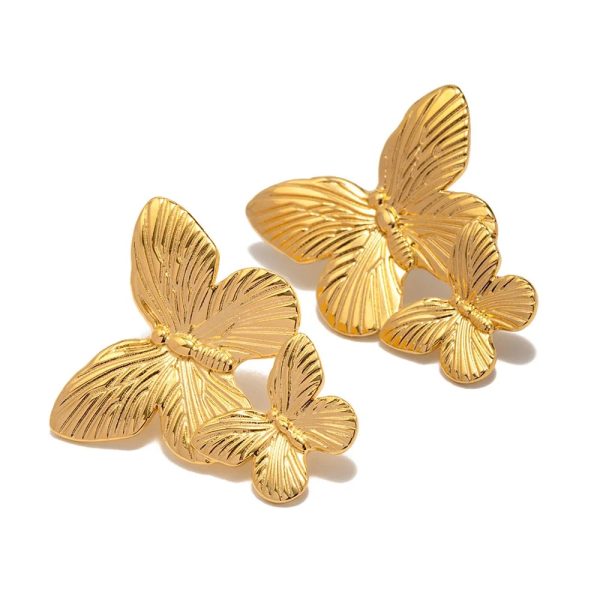 Earrings Gold Butterfly