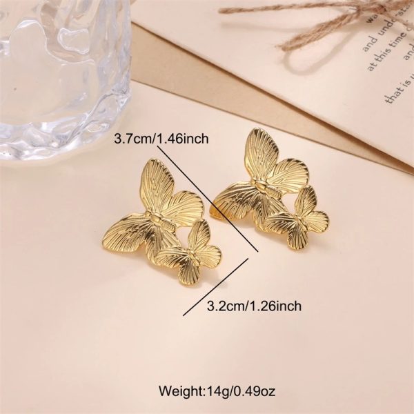 Earrings Gold Butterfly