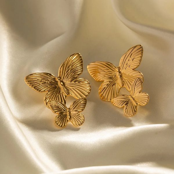 Earrings Gold Butterfly
