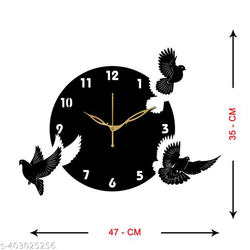 3d Wooden Bird Wall Clock.