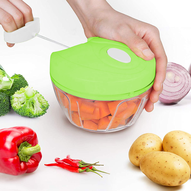 Manual Speed Chopper For Vegetables Fruits (Random Color)