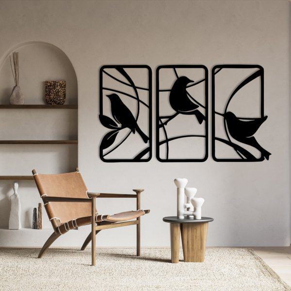 Birds On Branches Frame Wall Art 3pcs