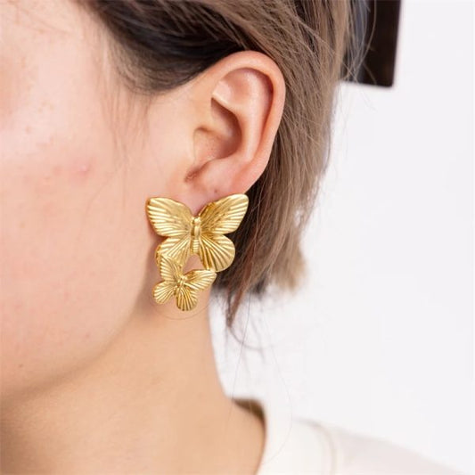 Earrings Gold Butterfly