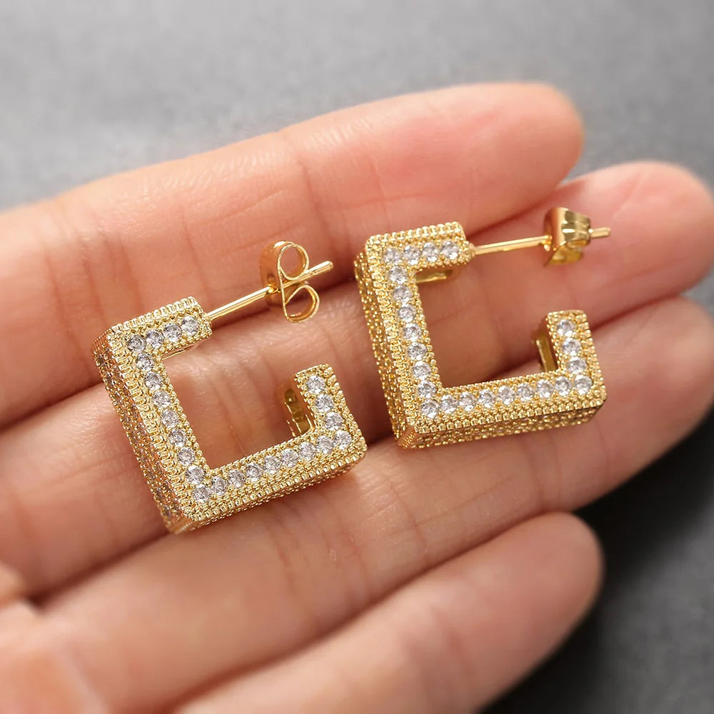 Imported Radiant Square Luxe Earrings