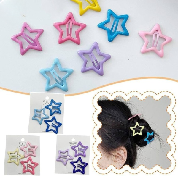 Pack Off 06  Star Design Girl Hair Clip